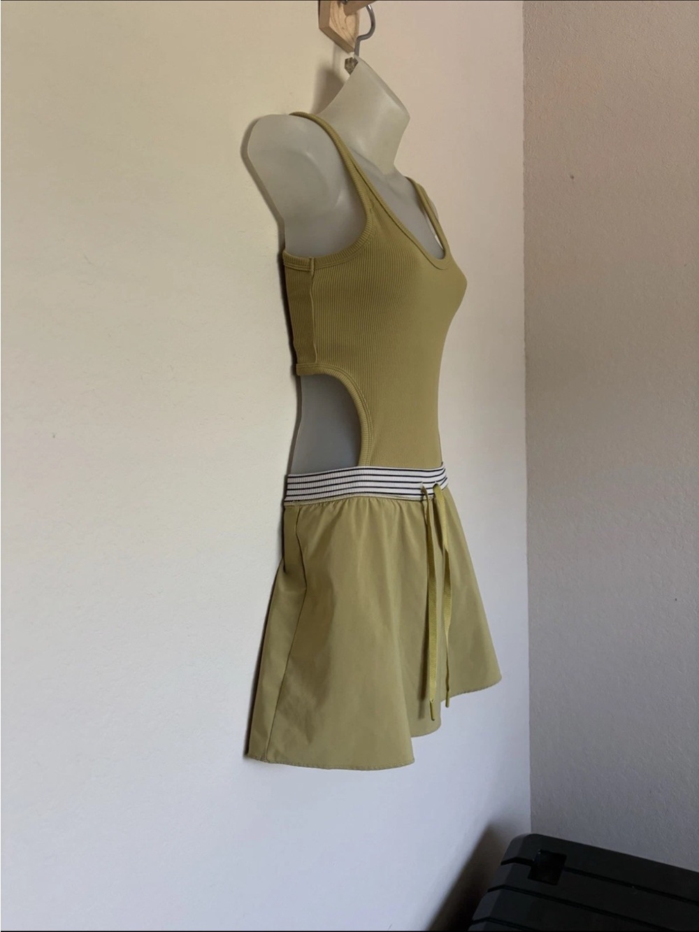 Women's OFFLINE by arie Olive Cutout Tank Dress with Striped Waist shelf bra XS